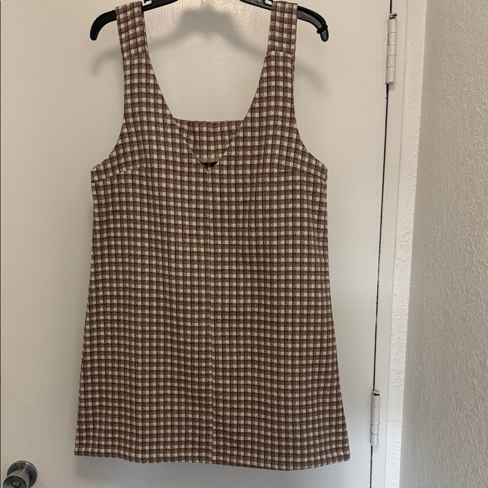 Brown Checkered Women's dress
